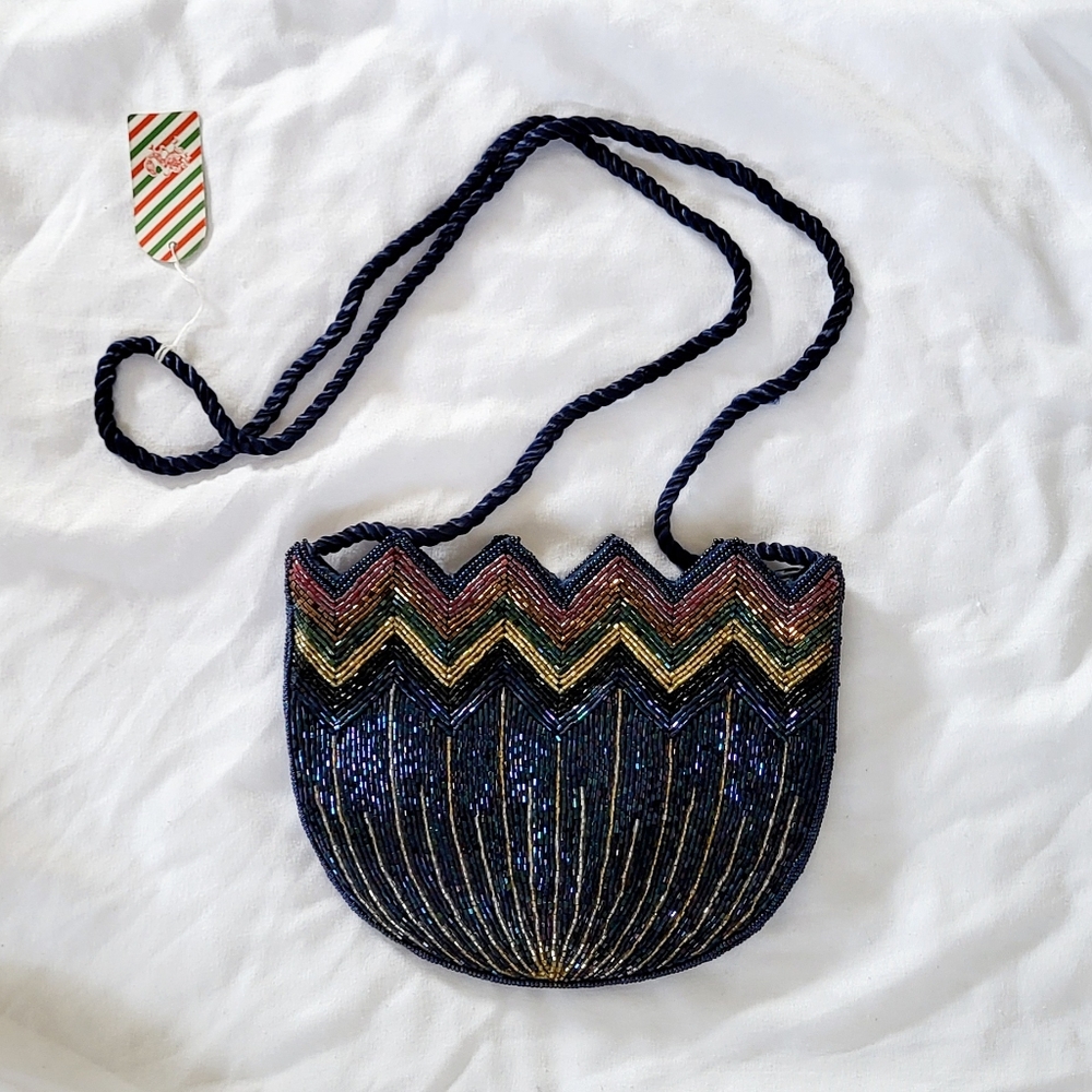 Vintage 80s Beaded Mini Purse
